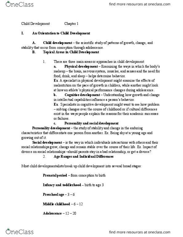 PSYC 2076 Lecture Notes - Lecture 1: Louise Brown, Puberty, Critical Period thumbnail