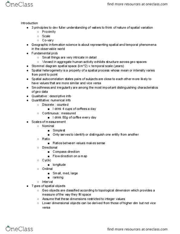 GEOG372 Lecture Notes - Lecture 3: Transect, Sampling Frame, Geographic Information Science thumbnail