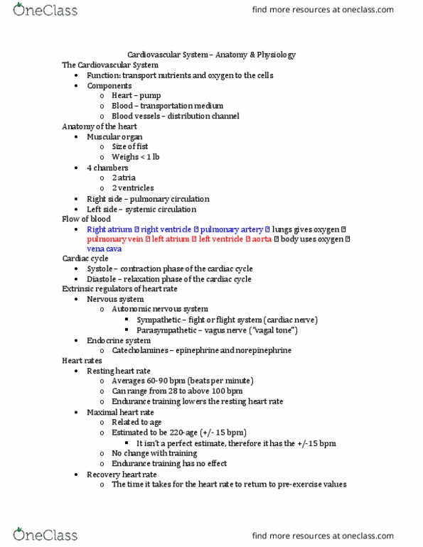 KNES 210 Lecture Notes - Lecture 2: Exercise Intensity, Valsalva Maneuver, Cardiorespiratory Fitness thumbnail