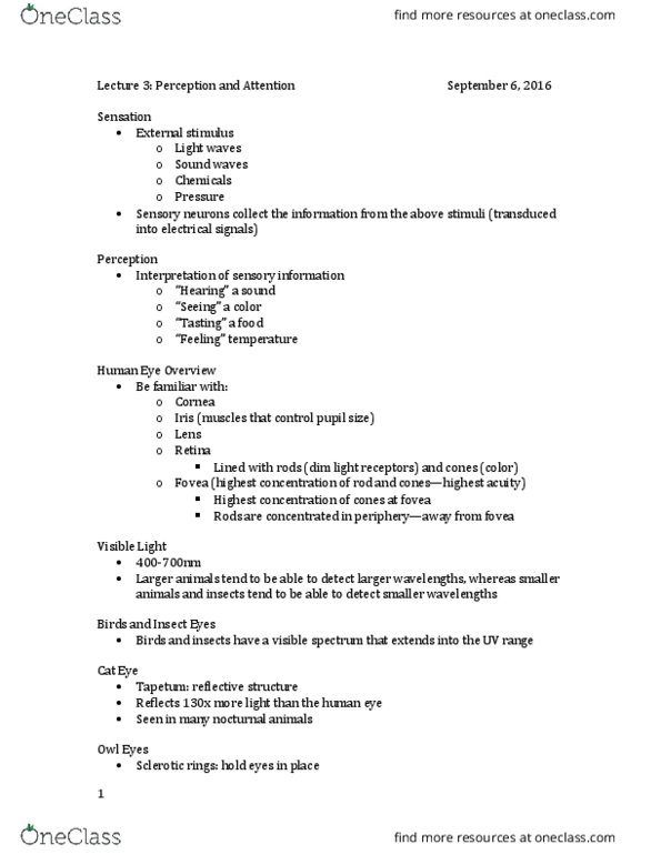 PSYC 720 Lecture Notes - Lecture 3: Crepuscular, American Woodcock, Evolutionary Arms Race thumbnail