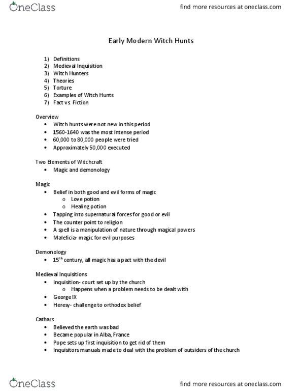 WRC-1103 Lecture Notes - Lecture 2: Misogyny, Inquisitorial System, Benandanti thumbnail