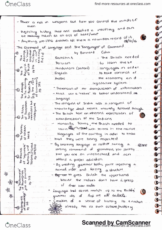 HIST 284E Lecture 2: Bernard Cohn Reading Overview thumbnail