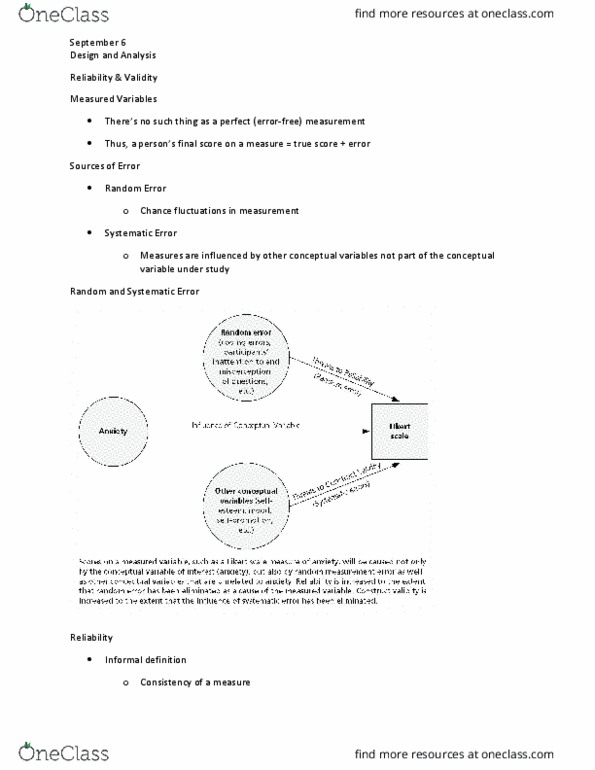 PSYC 490 Lecture Notes - Lecture 1: Observational Error, Internal Consistency thumbnail