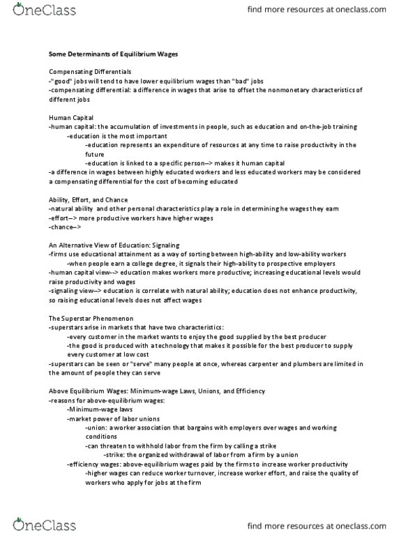 ECO 101 Chapter Notes - Chapter 19: Market Power, Efficiency Wage, Making Money thumbnail