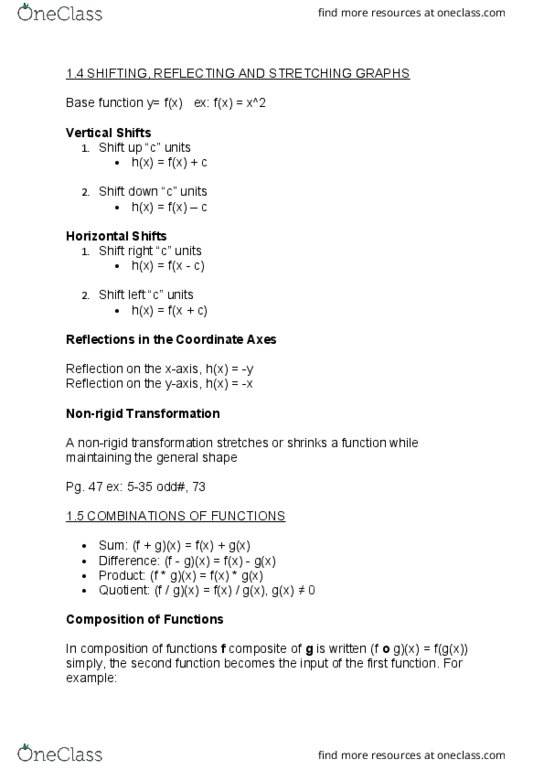 MATH 041 Lecture 4: 1.4, 1.5 VARIATIONS AND COMPOSITIONS OF FUNCTIONS thumbnail