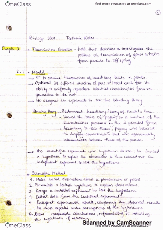 BIOL 3301 Chapter 2: Biology 3301 - Ch2 Textbook Notes thumbnail