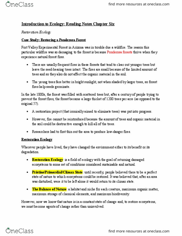 BIO SCI 55 Chapter Notes - Chapter 6: Aggradation, Kissimmee River, Nitrogen Fixation thumbnail