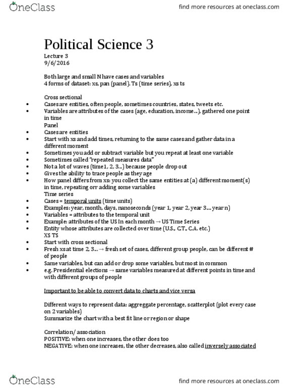 POL SCI 3 Lecture Notes - Lecture 3: Stock Exchange, Panel Data, Time Series thumbnail