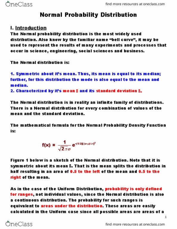 BAN 001 Chapter Notes - Chapter 9: Normal Distribution, Standard Score, Standard Deviation thumbnail