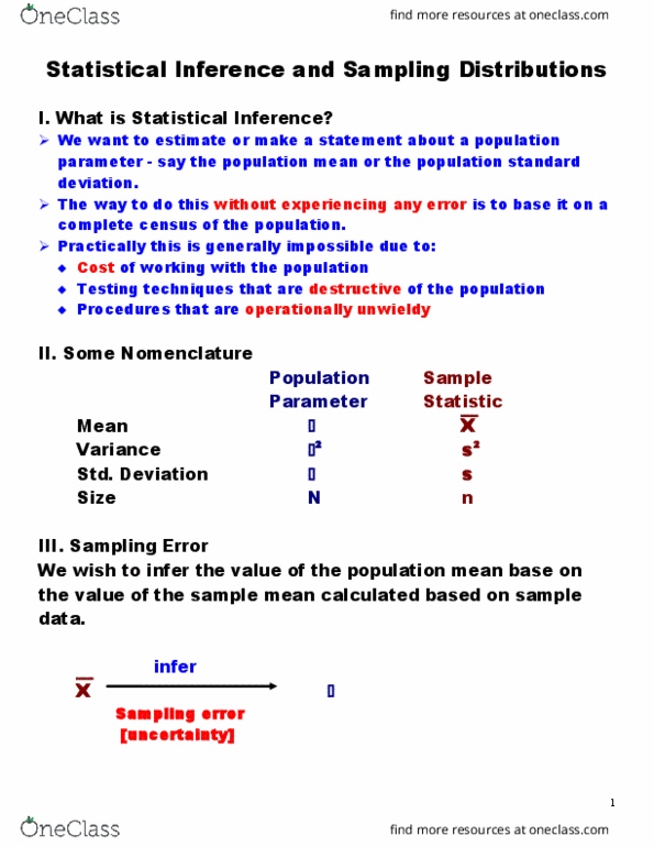 BAN 001 Chapter Notes - Chapter 9: Central Limit Theorem, Confidence Interval, Interval Estimation thumbnail