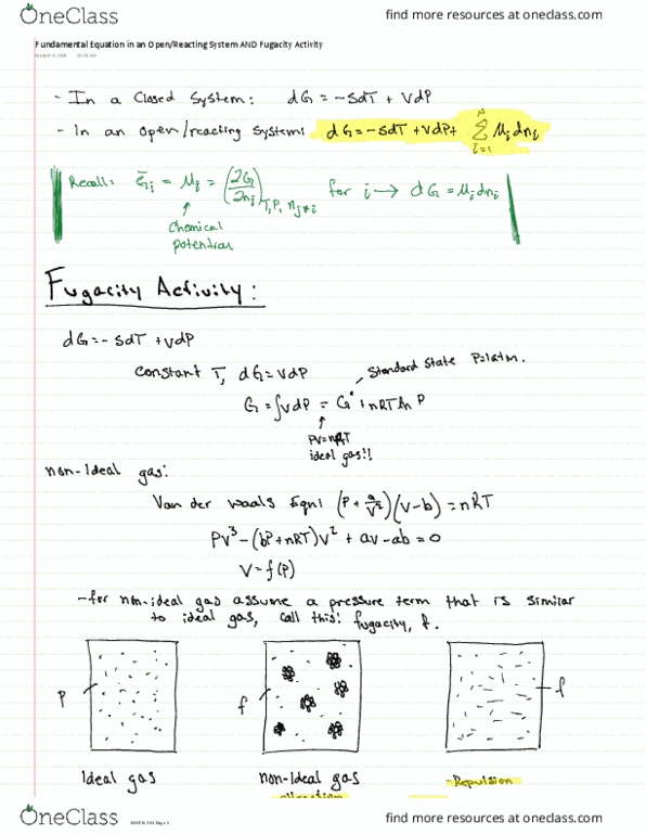 MAT E301 Lecture Notes - Lecture 15: Fugacity thumbnail