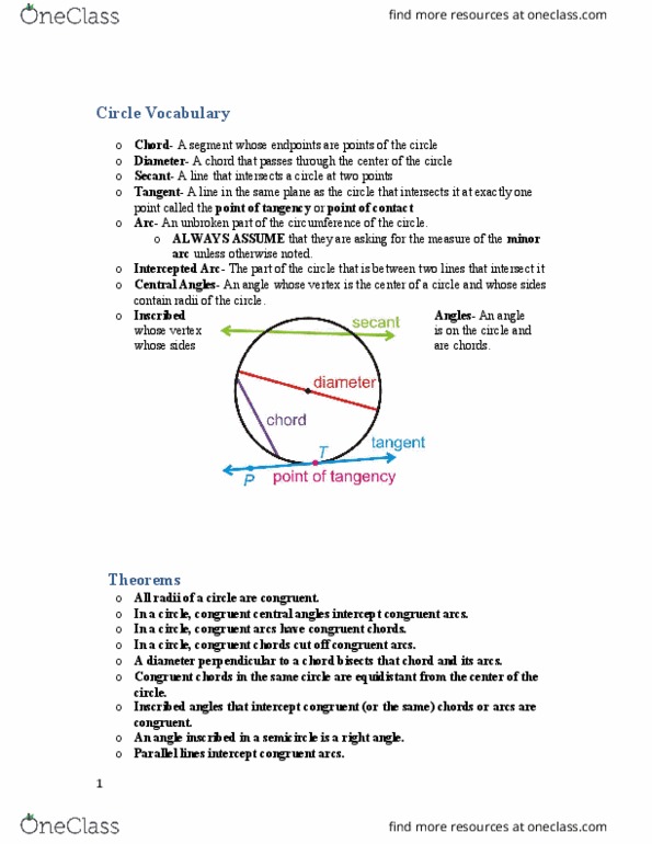 MATH-UA 120 Lecture Notes - Lecture 8: If And Only If, Quadrilateral, An Angle thumbnail