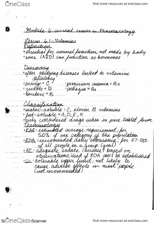 PHAR 100 Chapter 6.1: Lesson 6.1: Vitamins thumbnail