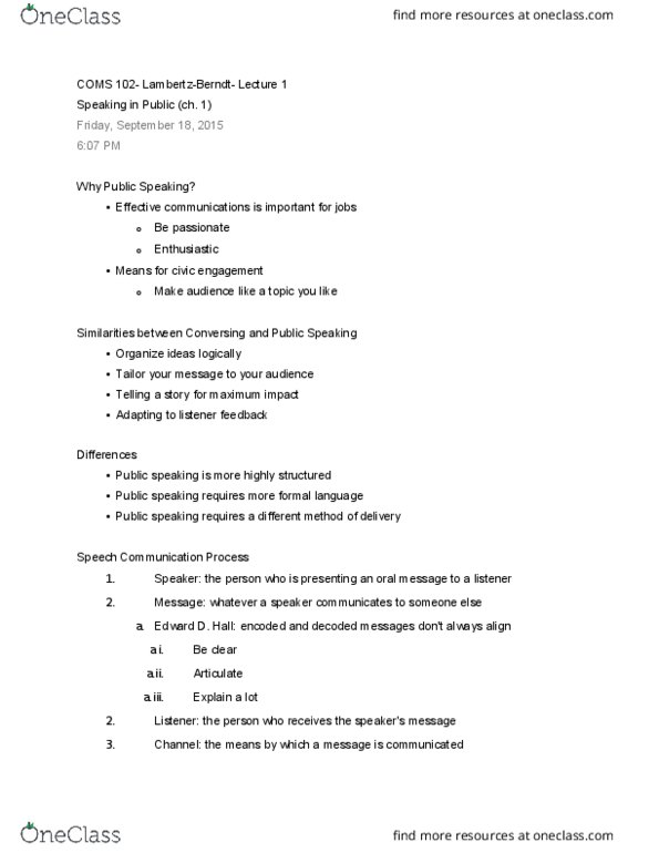 COMS 102 Lecture Notes - Lecture 1: Ethnocentrism, Formal Language thumbnail