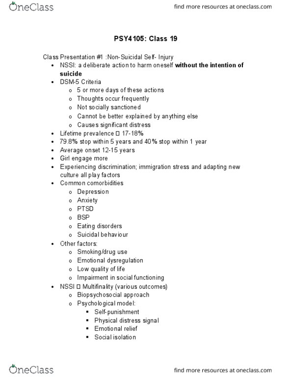 PSY 4105 Lecture Notes - Lecture 19: Malnutrition, Cultural Bias, Etiology thumbnail