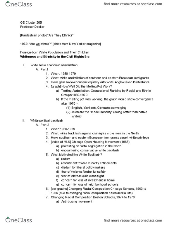 GE CLST 20B Lecture Notes - Lecture 2: Intersectionality thumbnail