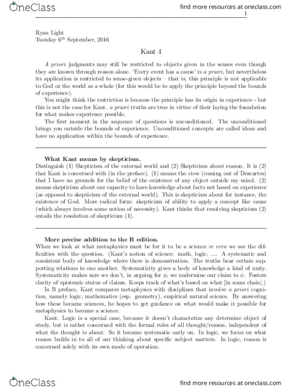 PHILOS 178 Lecture Notes - Lecture 4: A Priori And A Posteriori thumbnail
