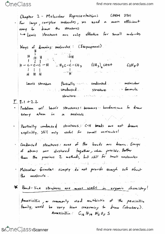 CHEM 2201 Chapter 2.1-2.2: Molecular Representations and Bond-Line Structures thumbnail