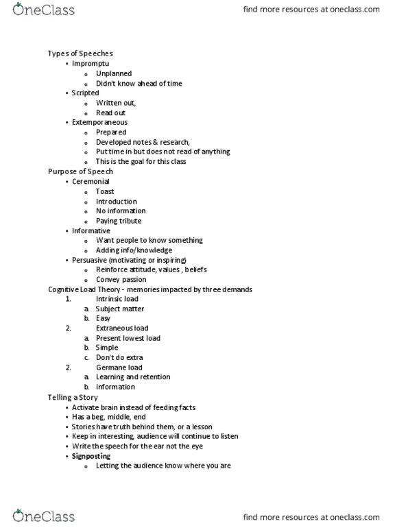 COMM ST 1 Lecture Notes - Lecture 12: Universal Language, Eye Contact, Simile thumbnail