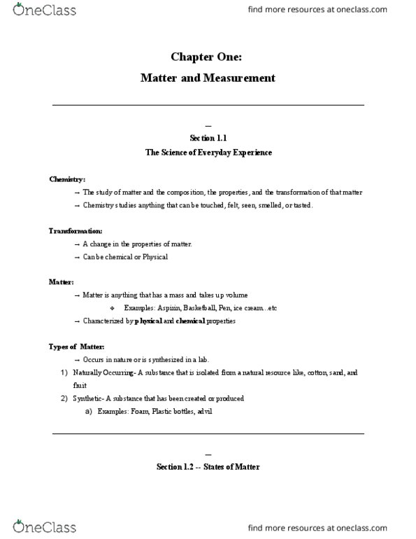 CHEM 101A Lecture Notes - Lecture 1: Specific Gravity, Scientific Notation, Celsius thumbnail