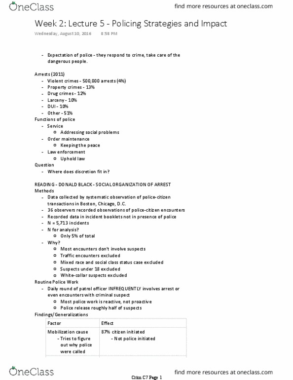 CRM/LAW C7 Lecture Notes - Lecture 10: Multiracial, Due Process, Hot Pursuit thumbnail