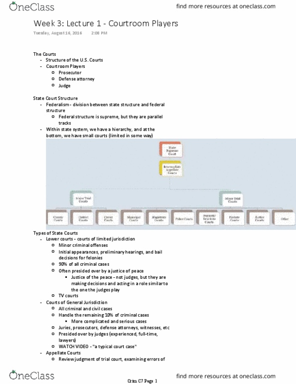 CRM/LAW C7 Lecture Notes - Lecture 12: General Jurisdiction, President Of The United States thumbnail