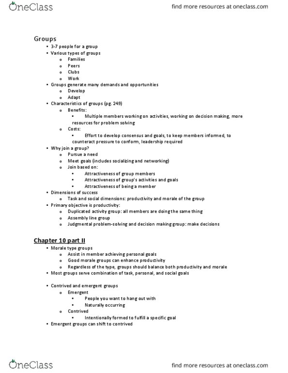 04:189:101 Lecture Notes - Lecture 12: Assertiveness, Groupthink, Contrived thumbnail