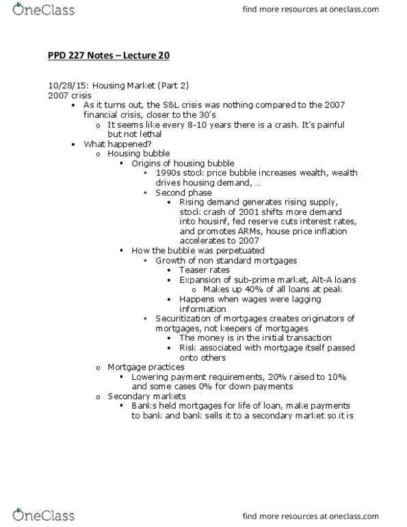 PPD 227 Lecture Notes - Lecture 20: Securitization, Savings And Loan Crisis thumbnail