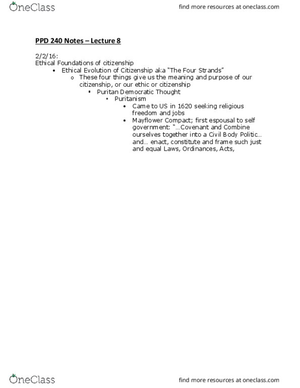 PPD 240g Lecture Notes - Lecture 8: Res Publica, Central Force, Alexis De Tocqueville thumbnail