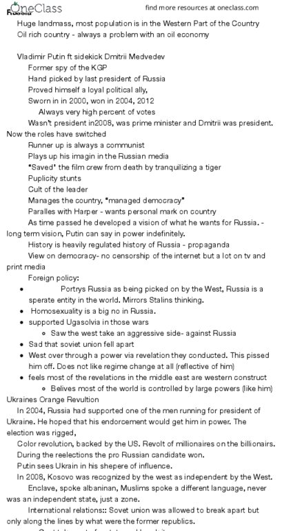 HIST114 Lecture Notes - Lecture 8: Guided Democracy, United Russia, Ukrainian Navy thumbnail