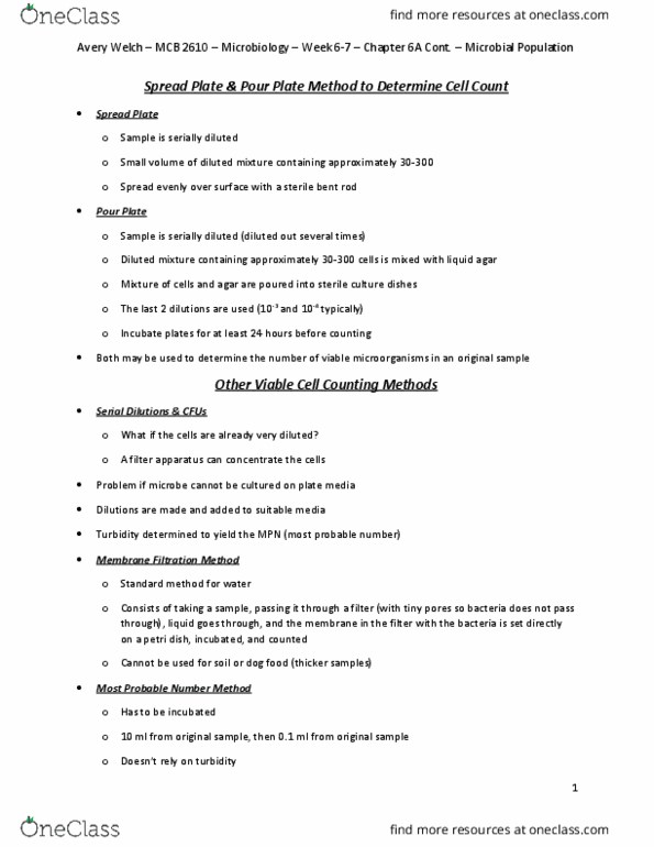 MCB 2610 Chapter Notes - Chapter 6A: Microscope Slide, Microorganism, Antibody thumbnail