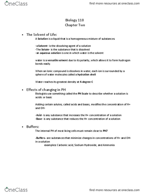BIOL 110 Lecture 5: Biology 110 chapter 2 part 4 thumbnail