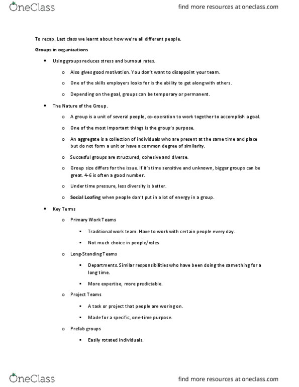 CMN 2148 Lecture Notes - Lecture 4: Group Dynamics, Support Group thumbnail