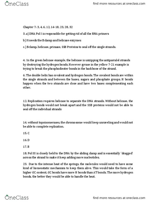 BIOS 220 Chapter Notes - Chapter 7+8: Chromosome, Okazaki Fragments, Phosphodiester Bond thumbnail