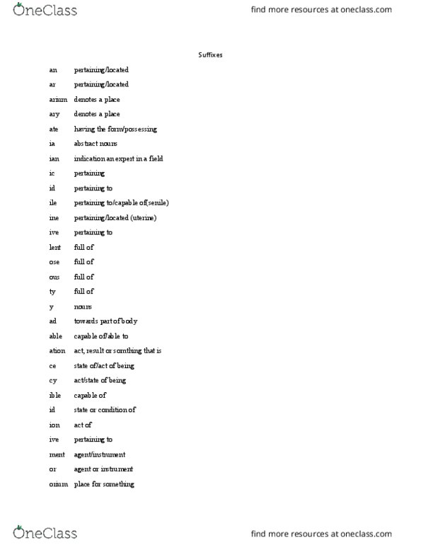 LING 201 Chapter Notes - Chapter 1: Synovial Fluid, Radix, Louse thumbnail