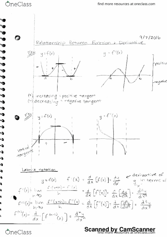 MATH-1060 Lecture 6: Relationship between Function and Derivatives thumbnail
