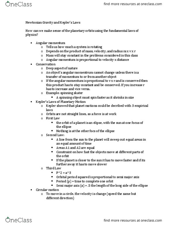 PHYS 183 Lecture Notes - Lecture 6: Circular Motion, Orbital Period, Elipse thumbnail