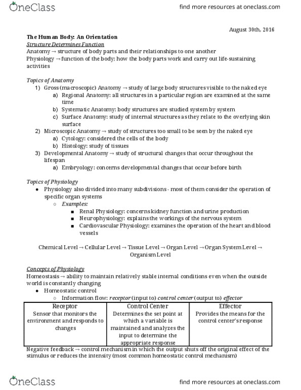 KAAP309 Lecture Notes - Lecture 1: Heating System, Circulatory System, Thermostat thumbnail