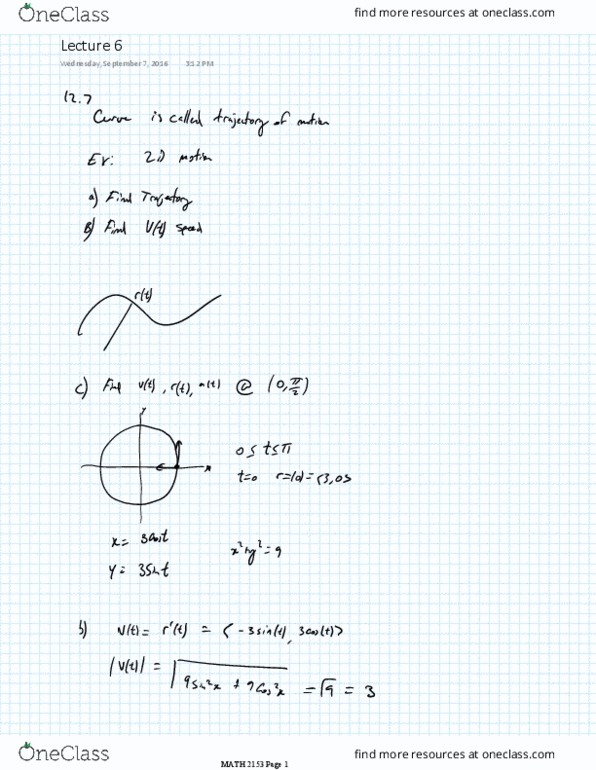 MATH 2153 Lecture 6: Lecture 6 thumbnail