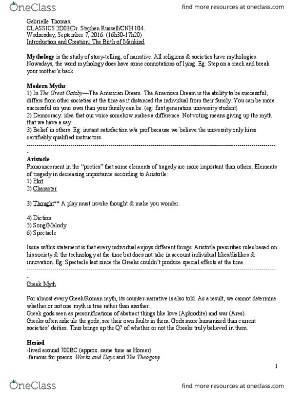 CLASSICS 2D03 Lecture Notes - Lecture 1: W. M. Keck Observatory, Castration, Headache thumbnail