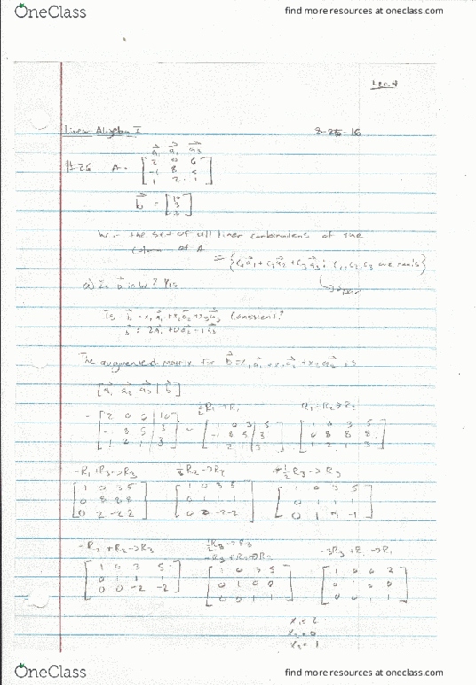 MATH 3260 Lecture 4: Sect. 1.3 and Beginning of Sect. 1.4 Matrix Equations thumbnail