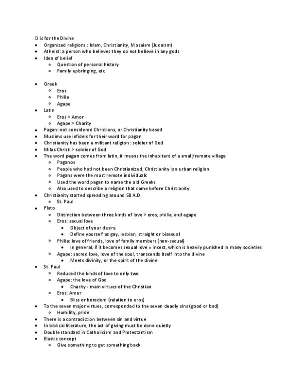 Comparative Literature and Culture 2125A/B Lecture Notes - Sacred Love, Philia, Politeia thumbnail