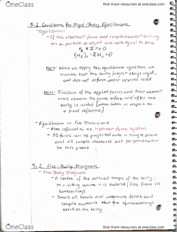 CE 214 Chapter Notes - Chapter 5: Rigi, Grou, Resultant Force thumbnail
