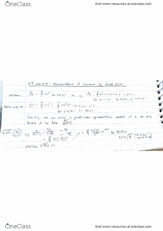 Calculus 1301A/B Lecture Notes - Lecture 12: Convergys thumbnail