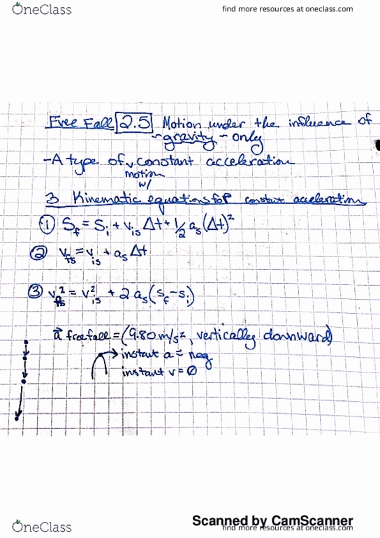 PHY-1150 Lecture 11: Chapter 2.5 Free Fall thumbnail