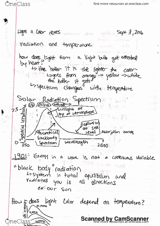 PHYS 1230 Lecture 6: Light and Color Notes Sept 8 thumbnail