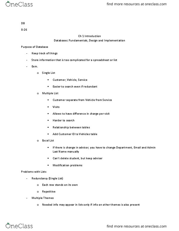 ITSS 4300 Lecture Notes - Lecture 3: Contact Manager, Enterprise Resource Planning, Sql thumbnail