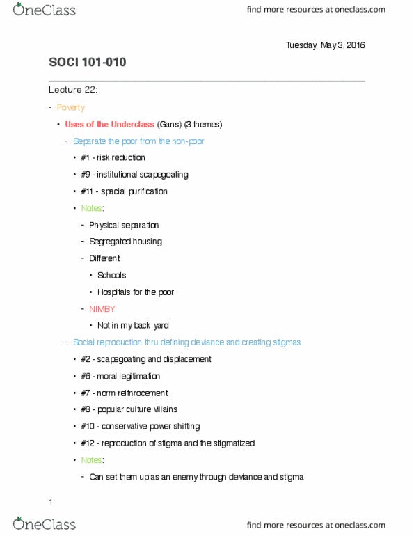 SOCI 101 Lecture Notes - Lecture 23: Scapegoating, Nimby, Collective Behavior thumbnail