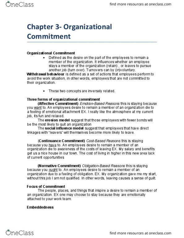 ADM 2336 Lecture Notes - Lecture 3: Organizational Commitment, Instant Messaging, Embeddedness thumbnail