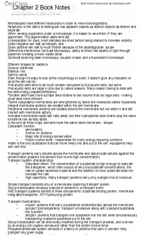 VTPB 405 Chapter Notes - Chapter 2: Peripheral Membrane Protein, Cell Membrane, Hopanoids thumbnail